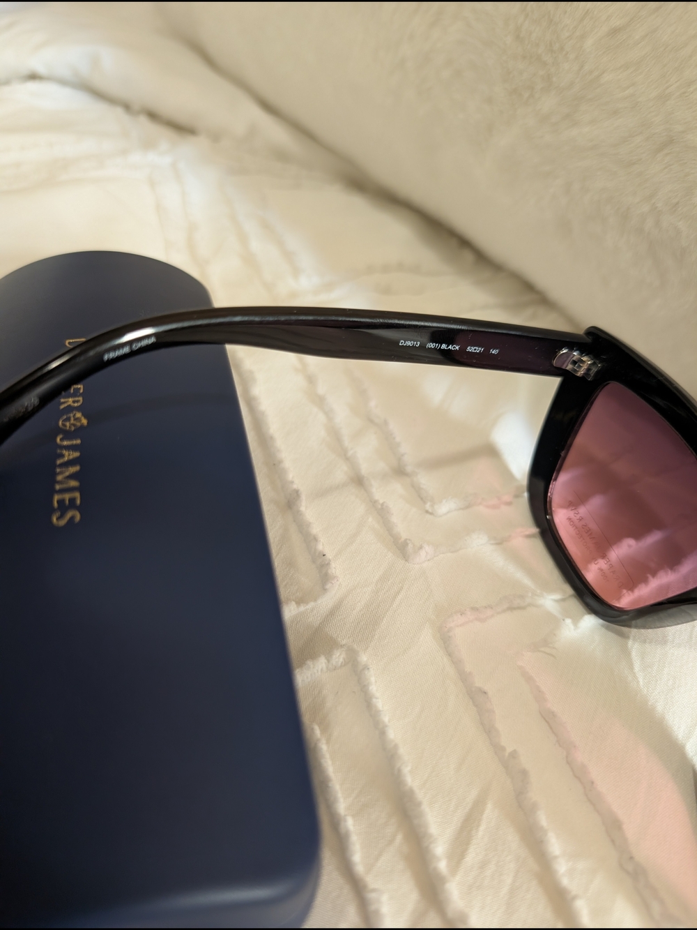 Draper James Black Cat-Eye Sunglasses with Pink Lenses - Picture 3 of 10